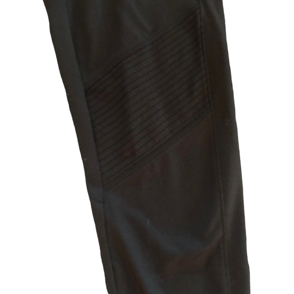 Spanx Assets Red Hot Leggings Sz XL Black Structured Moto Jersey Rocker Pull On - Picture 2 of 5